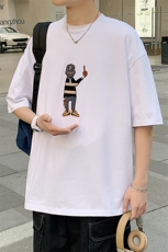 得物抖音40支双纱高品质港风休闲半袖纯棉短袖T恤男女T7223-P40，男装T恤，电商A441-1
