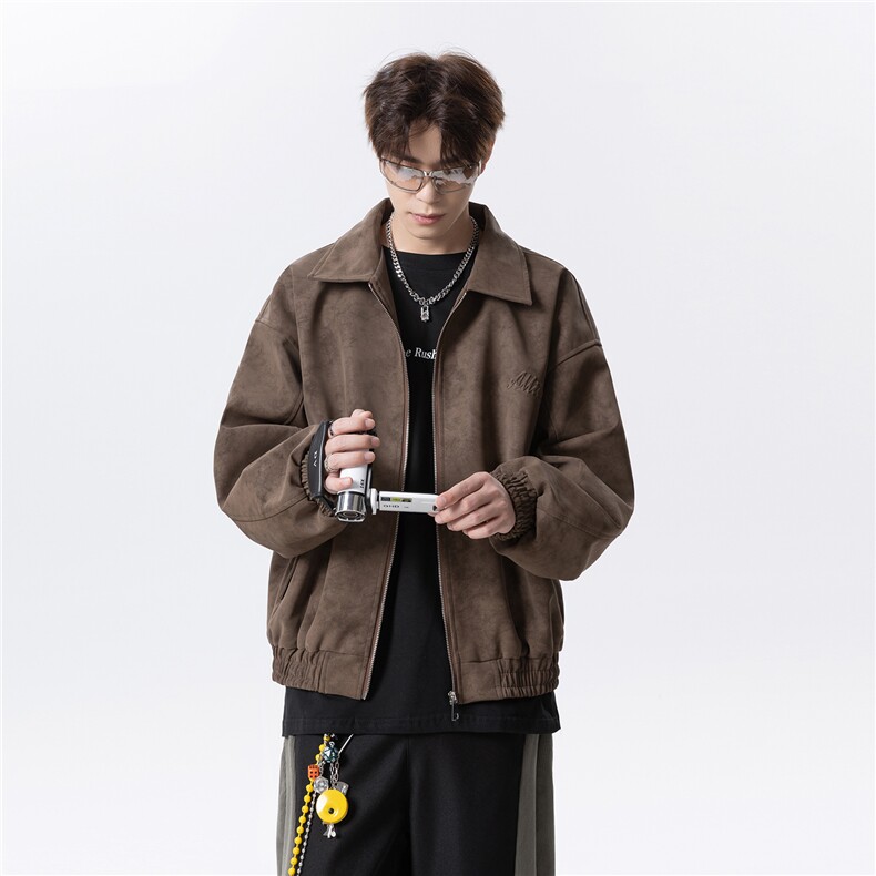 秋冬钢印扎染皮夹克外套男D309B-JK01-P90控128,男装夹克,电商D309B