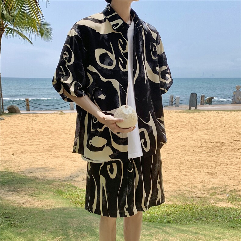 泼墨套装TZ77808特P45衬衫DCS77809特P27DK77810特P18套装控88，男装衬衫，星座227-7