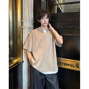8XL-M 特大码短袖男假两件五分袖高品质空气层宽松上衣DX321P35图片