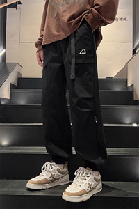 24春款港风工装裤休闲裤束脚裤男KP209 P48图片