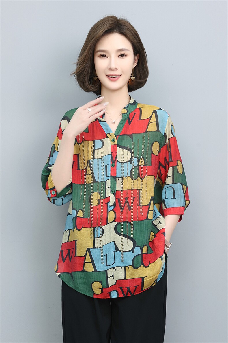 夏季新款时尚字母印花宽松显瘦气质T恤,女装T恤,叶笙衣