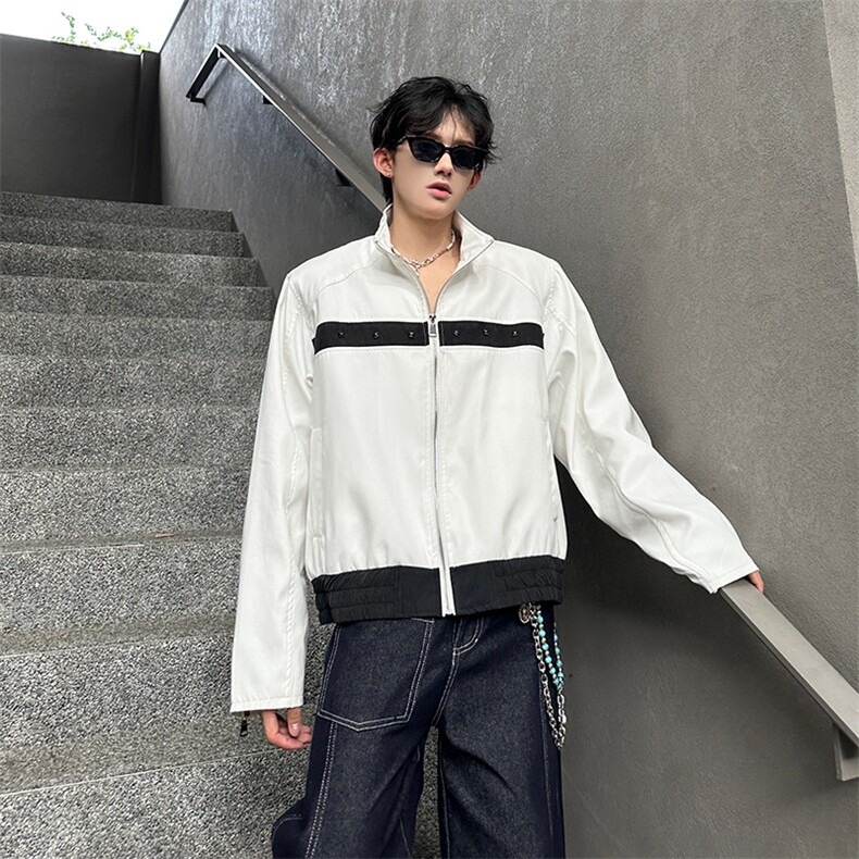 秋季立领铆钉设计款夹克外套潮XZ808B-WH091-P72，男装夹克，星座808B