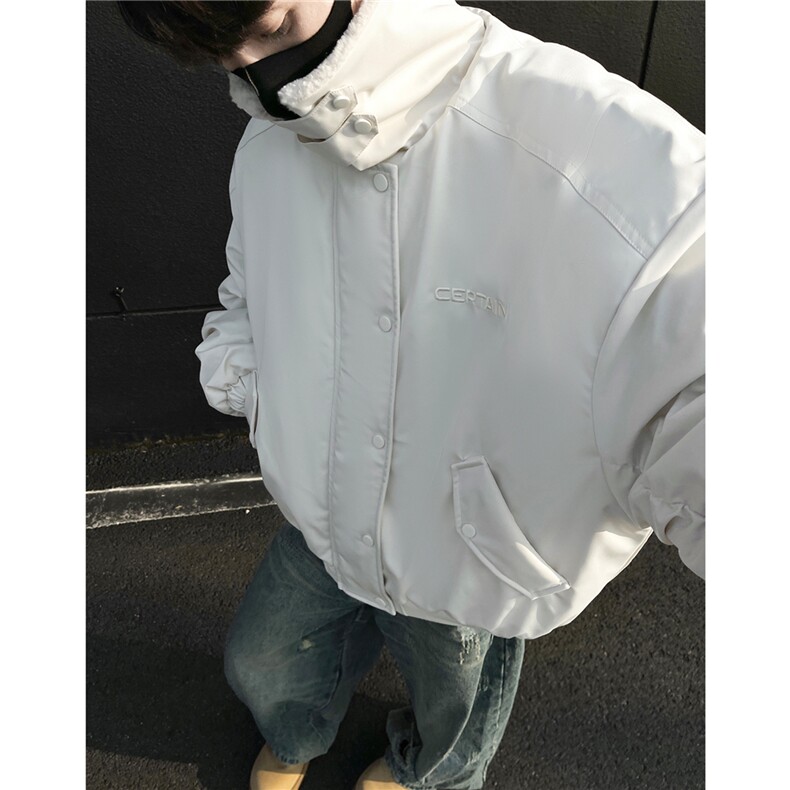 冬装美式复古羊羔毛翻领棉服飞行夹克棉衣加厚外套男 H1031 P128图片