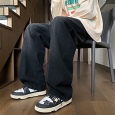 XZ213-DK2000-P55控68港风美式日系复古水洗阔腿拖地牛仔裤男潮，男装牛仔裤，星座213