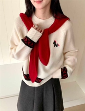 2026年秋季时尚百搭通勤简约休闲套衫，女装针织衫/毛衣，朝贺羊绒