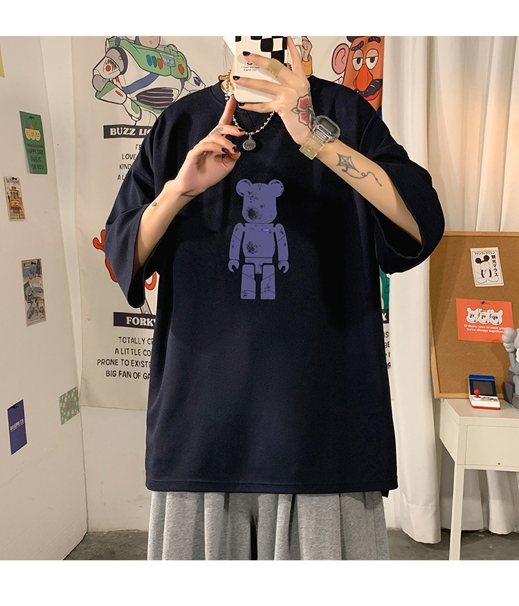 Q11243-P30NASA春夏季七分袖t恤男大码五分袖男短袖中袖,男装T恤,电商A040