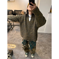有货~美式复古V领毛衣男cleanfit套头针织衫外套MY838-特P58，男装针织衫/毛衣，星座1004-3