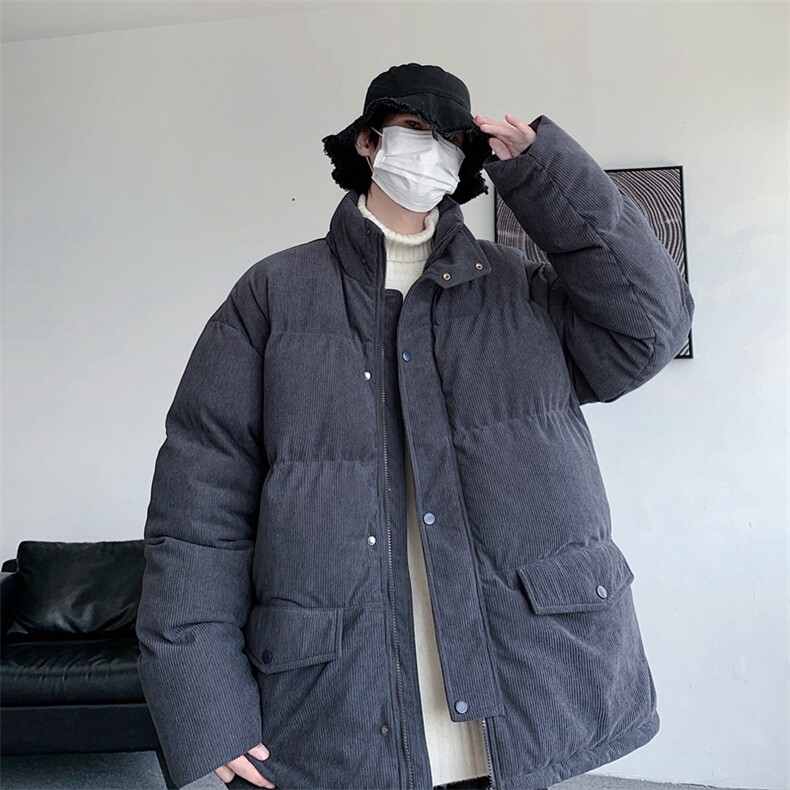 羽绒棉服男冬季休闲冬装潮牌加厚保暖灯芯绒外套男M0776-P105图片