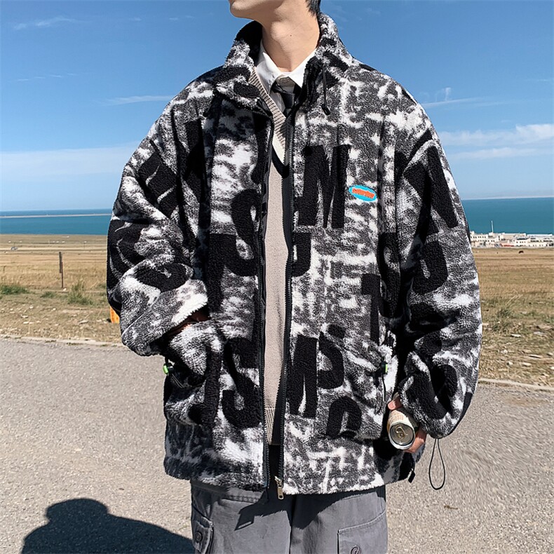 24新款春装款羊羔毛加厚宽松情侣棉衣YG04-P95限128,男装夹克,电商B370
