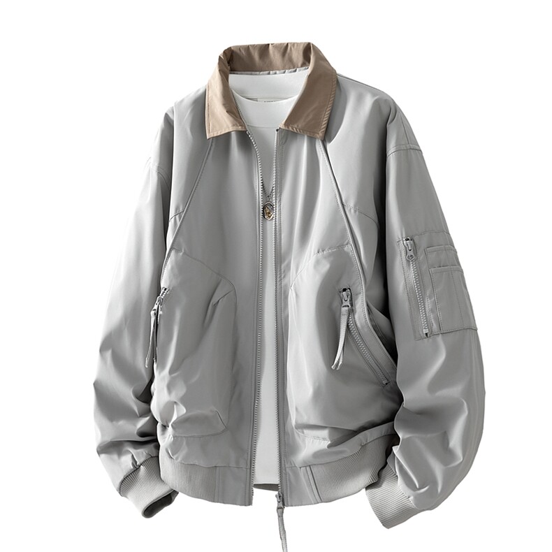 美式飞行员夹克男款解构弯刀短款外套廓形翻领棒球服JK02557-P70,男装夹克,星座308B-2