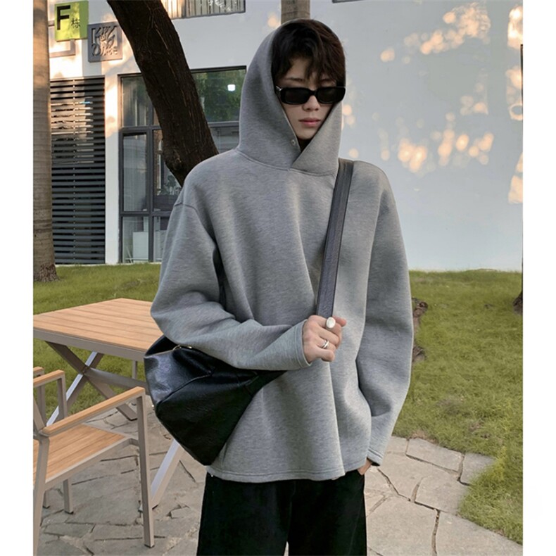 抖音得物品质26春装美式高街重磅纯色一粒扣连帽卫衣外套W85,女装短外套,电商A486