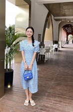 夏·新款2022 田园风蕾丝甜美翻领碎花，其它，意妹EAMEI(3F)