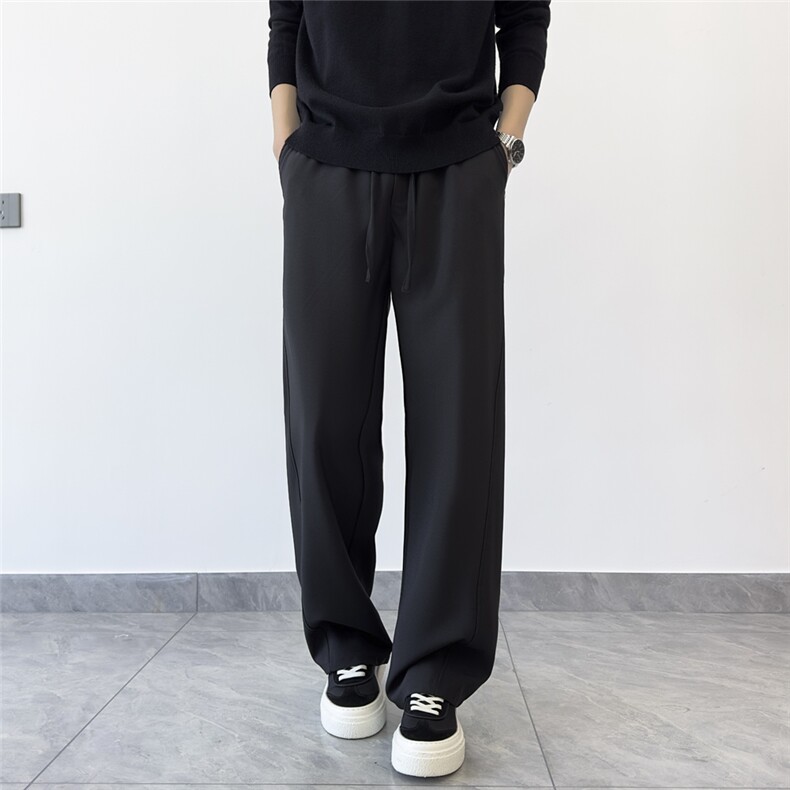 1506/QVS1030/P46夏季冰丝阔腿宽松简约抽绳薄款男装休闲裤胖子,男装休闲裤,星座1506