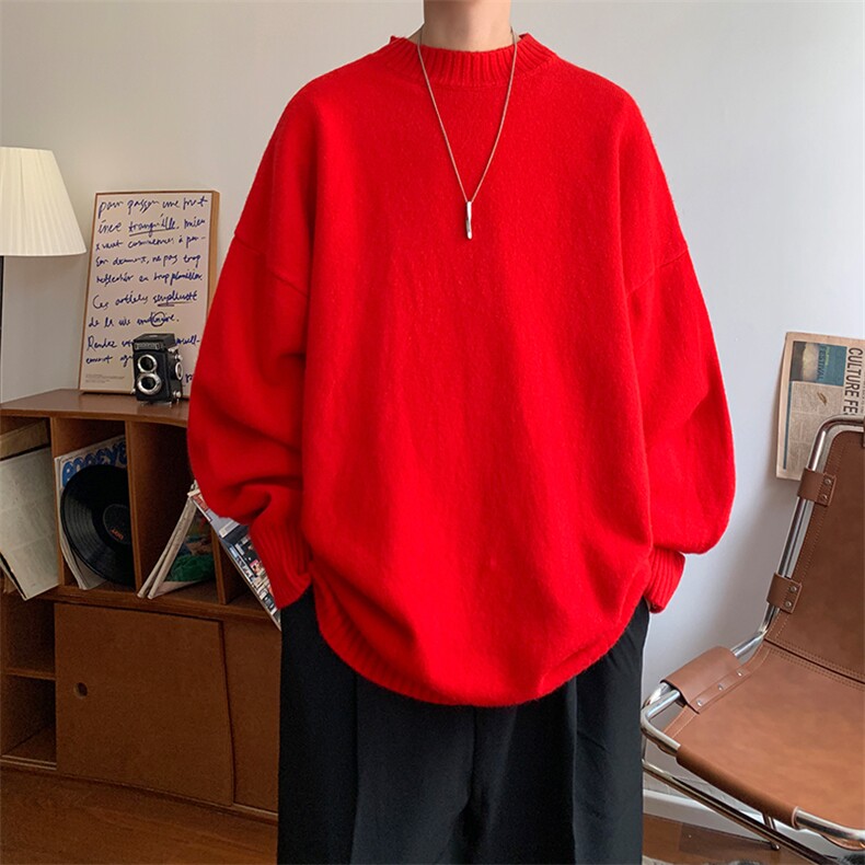 8XL-M 加厚羊毛衫半高领毛衣男秋冬加厚保暖针织衫MY1219P45控68图片