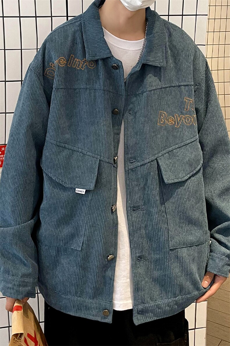 春秋季百搭休闲宽松灯芯绒夹克男士JK152-P60,男装夹克,星座1204