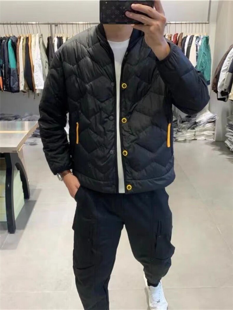 (网图)冬轻薄时尚韩版棒球领羽绒夹克百搭羽绒服313B-25882-P200,男装夹克,星座313B