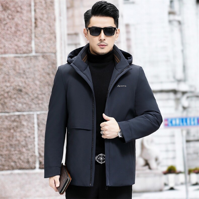 B6885钱塘2020-3商务休闲厚款百搭有帽冬季中年男士羽绒服P258,男装羽绒服,钱塘207-3