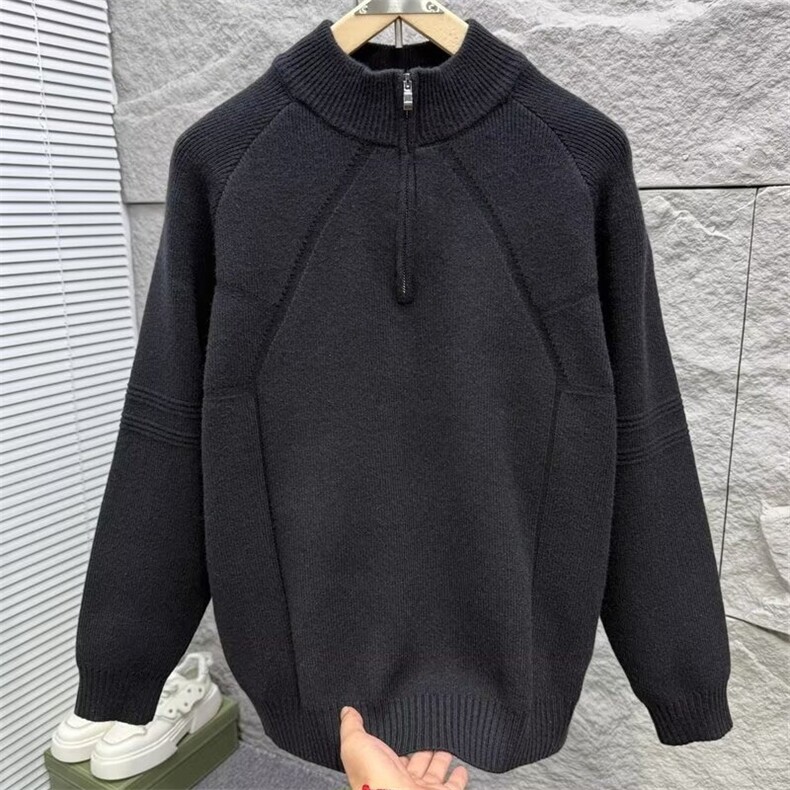 M509-P69半拉链毛衣男高领时尚休闲慵懒风宽松秋冬季男装，男装针织衫/毛衣，电商B323A