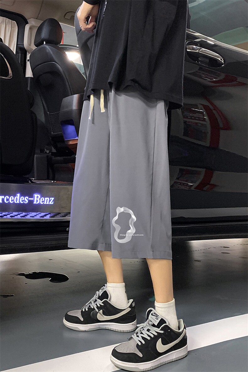 冰丝七分裤男大码速干短裤男五分裤车景风格QK72390-P25,男装休闲裤,电商A040