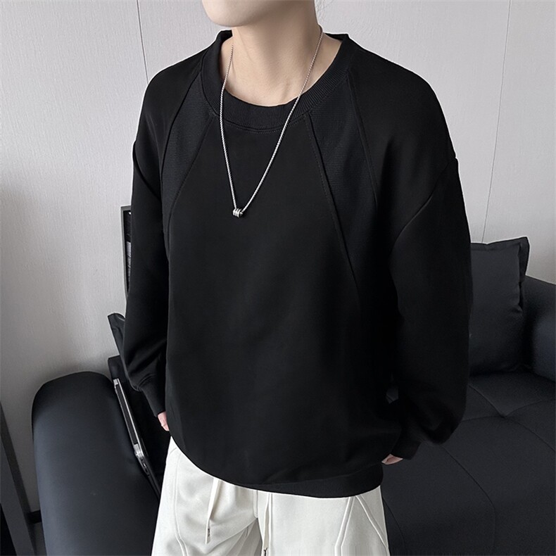美式解构拼接boxy卫衣男款春季青少年圆领上衣25XW99578特批20图片