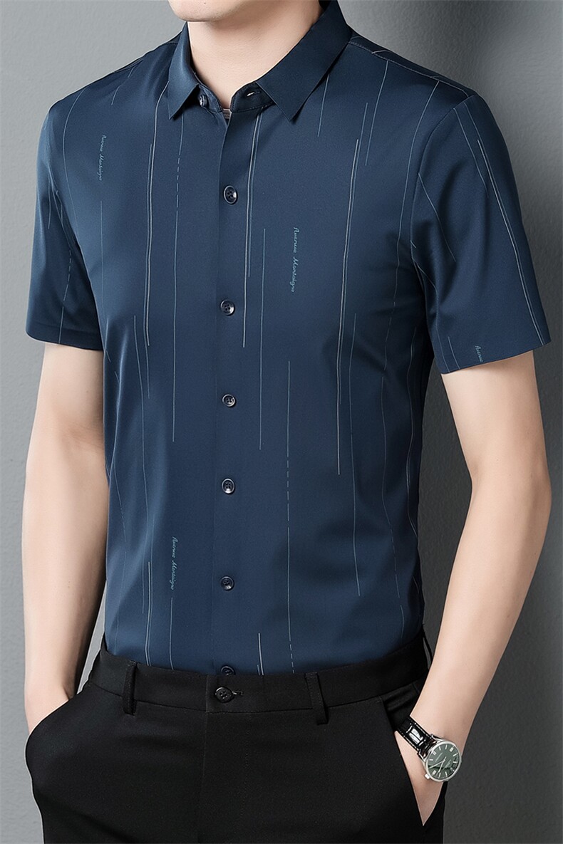 短袖男衬衫薄款休闲上衣男格子衣服修身百搭半袖青年韩版潮流图片