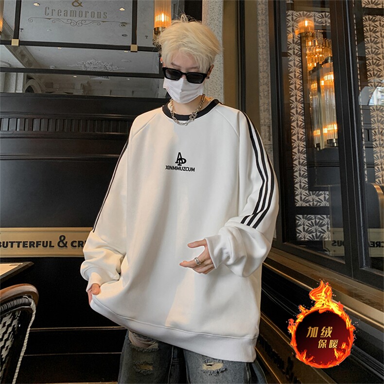 抖音得物供货提供视频秋冬重磅美式宽松织带圆领卫衣0325,男装卫衣,电商A486
