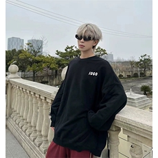 抖音得物现货高品质美式宽松圆领印花卫衣新款重磅卫衣ADY101，男装卫衣，电商A443