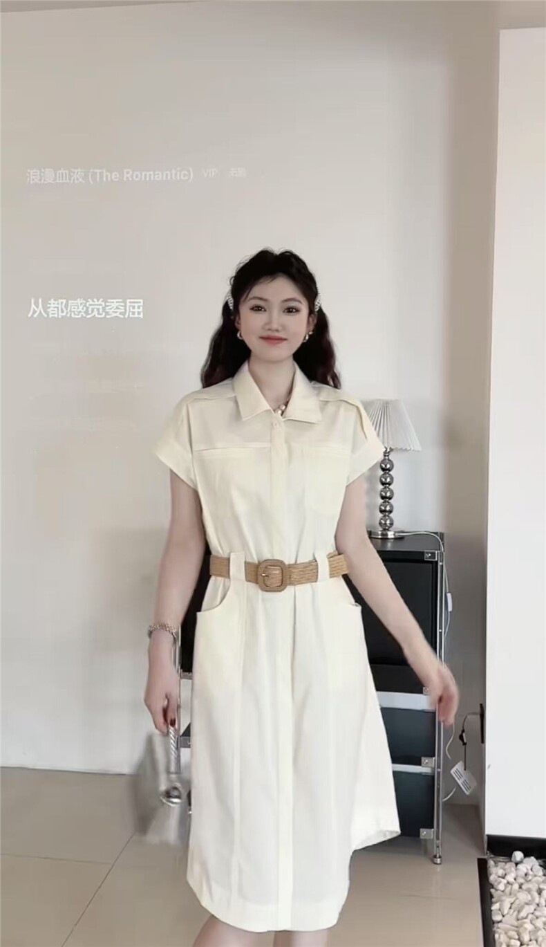 2025时尚百搭连衣裙中长款短袖,女装连衣裙,翩雅女装供货
