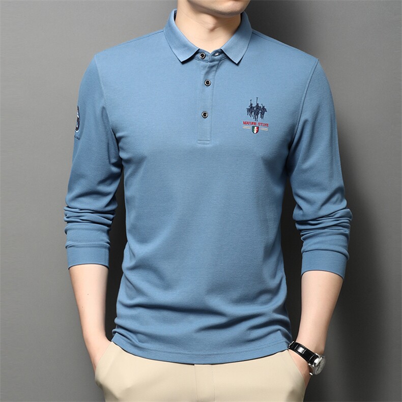B3916春季长袖POLO衫翻领T恤欧货品质精品主推P58,男装T恤,钱塘207-3