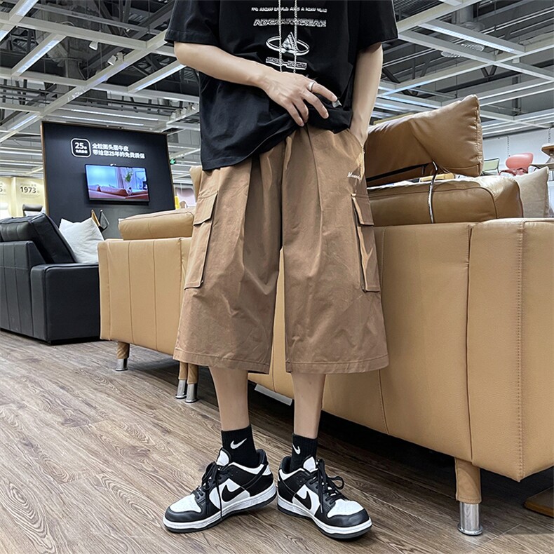 高街vibe潮裤子男夏季七分工装裤港风百搭直筒休闲裤裤DK905-P35,男装休闲裤,星座1008-1