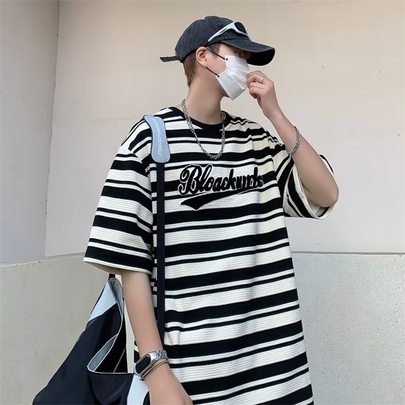 城市风貌T恤五分袖ins时尚潮牌青春流行潮文艺气质男圆领夏季,男装T恤,星座716-2