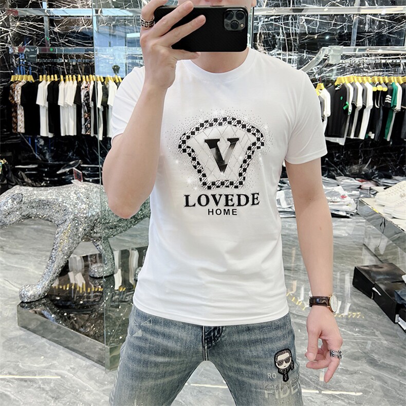 新款时尚高端精品欧货夏季男T恤短袖潮流抖音A227B-A-725-P48,男装T恤,电商A227B（原钱塘4066-1）