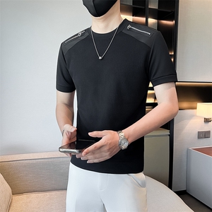店主风秋冬季男士圆领套头短袖卫衣男时尚短T 301A-1/W02/P53控75图片