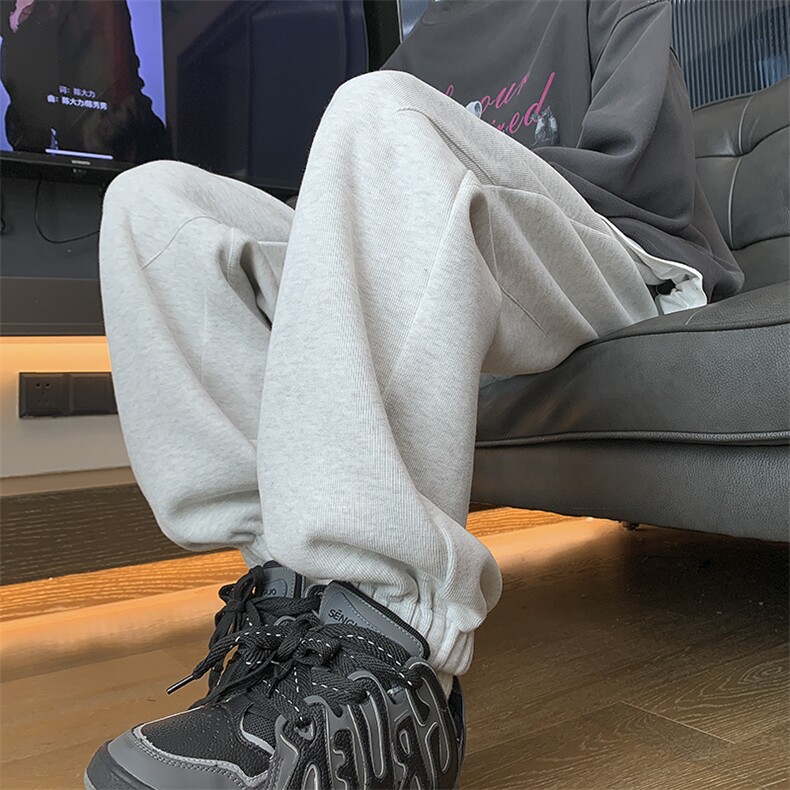 重磅加绒加厚压褶束脚卫裤大码M~5XLXZ604-KP95JR-P60控78,男装休闲裤,星座604