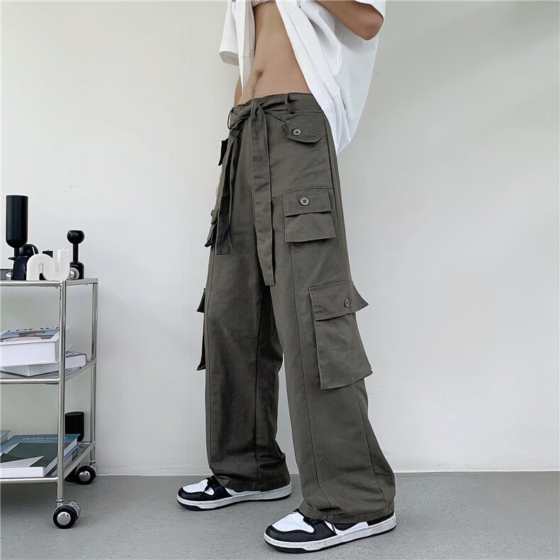 休闲裤男个性多口袋宽松显瘦工装裤K0310-P48图片