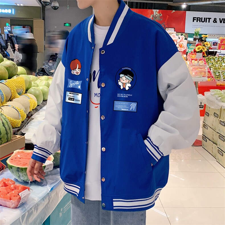 主推！2023春季新款男士撞色棒球服百搭情侣外套JK305P60,男装夹克,电商B220