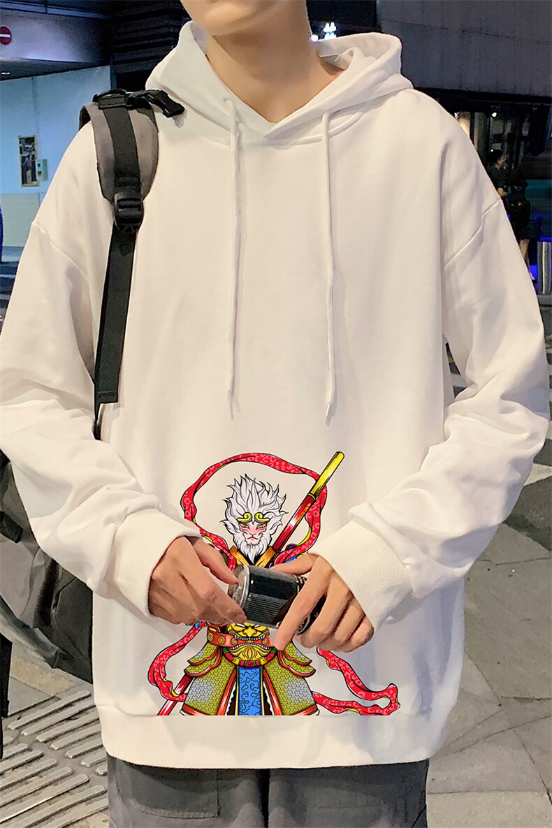 WY2203-P35加绒款-P40纯棉连帽卫衣男大码运动帽衫宽松薄外套男,男装卫衣,电商A040