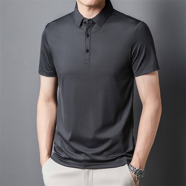 夏季新款男士翻领短袖t恤中年有领男装上衣服休闲POLO衫图片