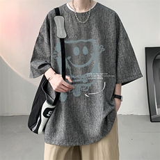 风复古亚麻短袖男棉麻t恤男半袖ZT71245-P35，男装T恤，电商A040