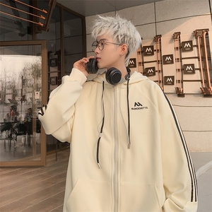 港风340克克罗心复合面料三条杠时尚开衫卫衣外套XZ301A KS01 P78图片