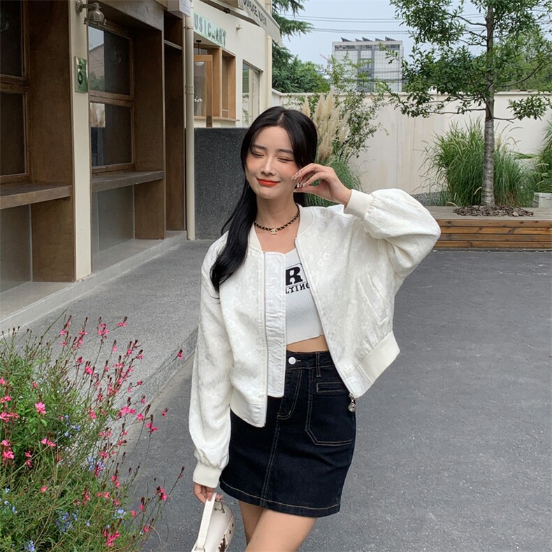 小个子短外套女春秋2024新款时尚拉链气质显瘦百搭长袖夹克上衣,女装短外套,MQ