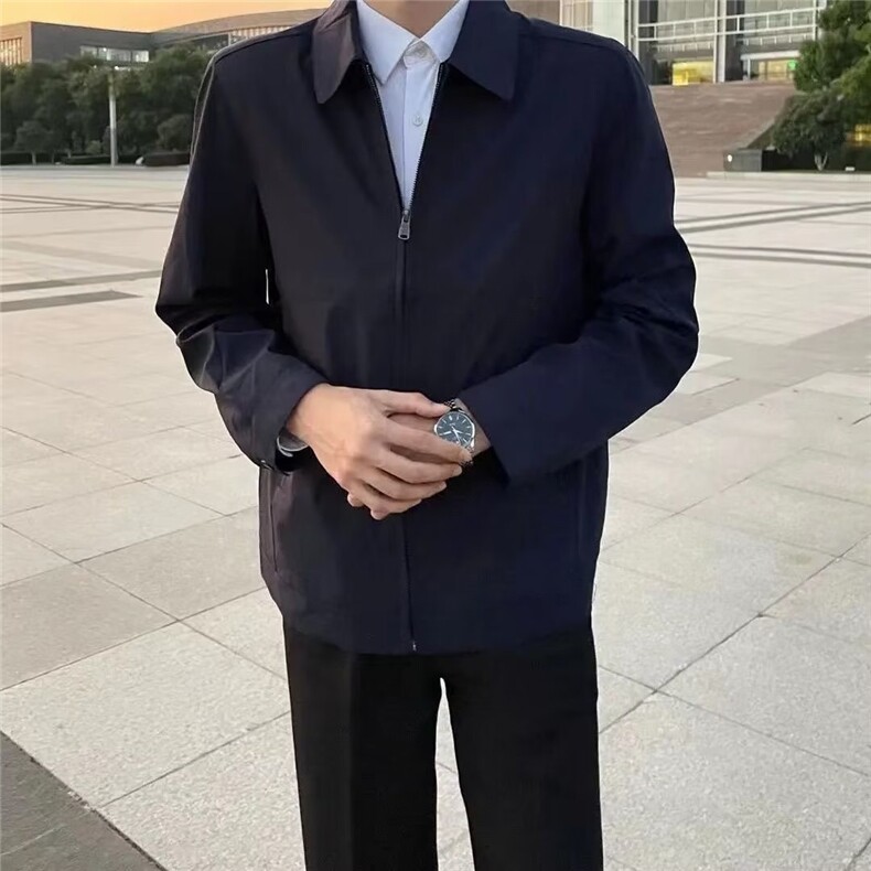 男士风衣外套男2025春秋季新款高端中长款商务休闲翻领夹克,男装风衣,星座506A