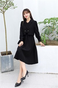 两件套秋冬款连衣裙图片