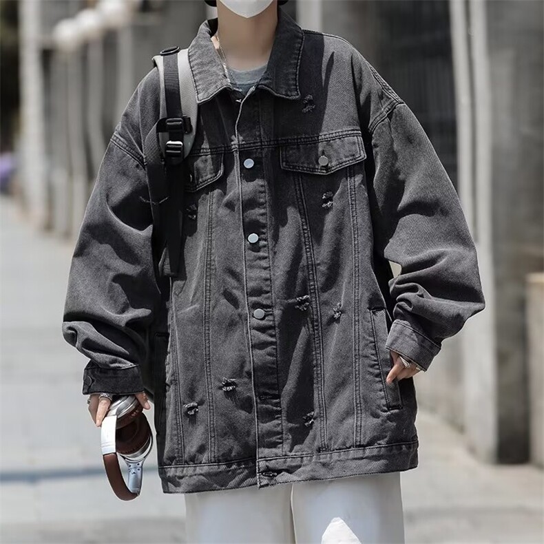 春秋款休闲宽松水洗复古牛仔夹克男装秋季潮牌衣服8570P66,男装夹克,星座410-2