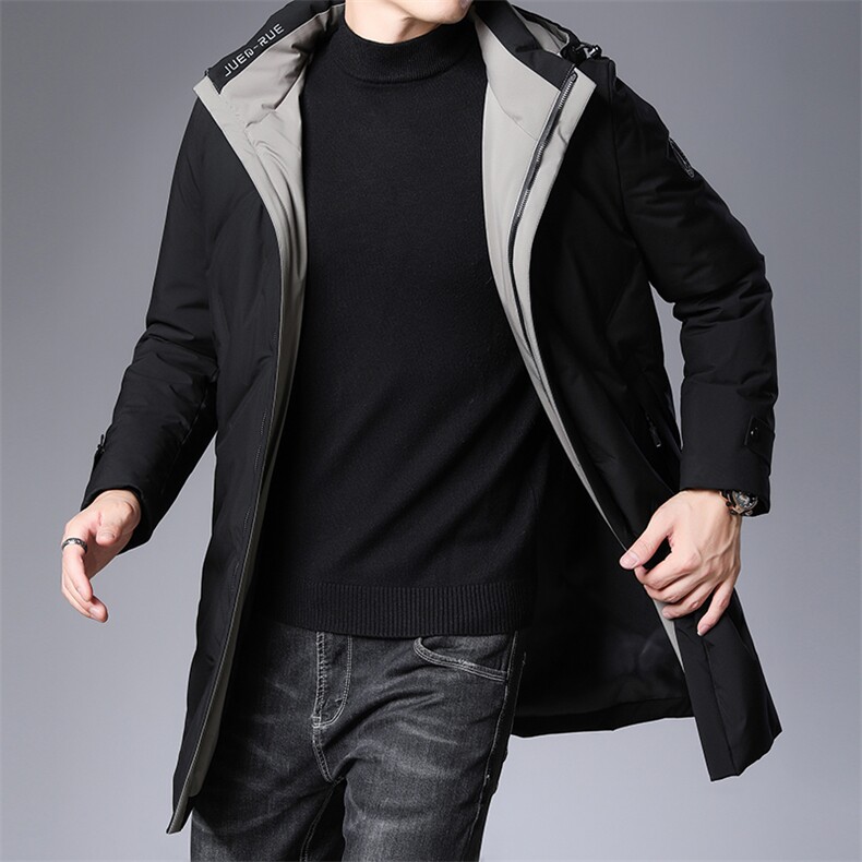 AN9032钱塘2020-3秋冬中长款中年男士商务休闲连帽羽绒服外套P215,男装羽绒服,钱塘207-3