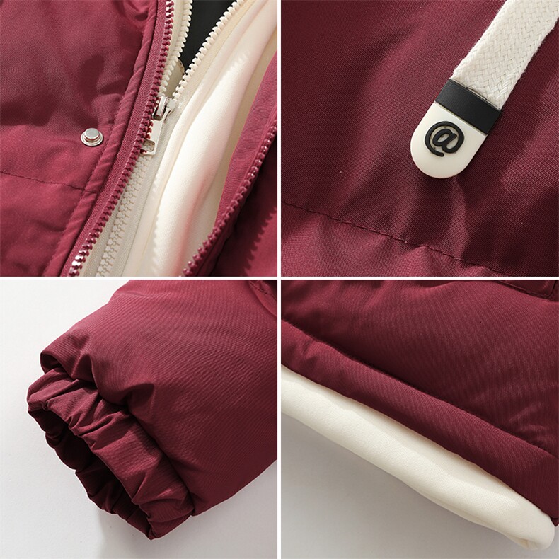 冬季撞色连帽假两件棉服情侣款保暖棉衣男女D4134-TP75不,男装棉衣,电商A102