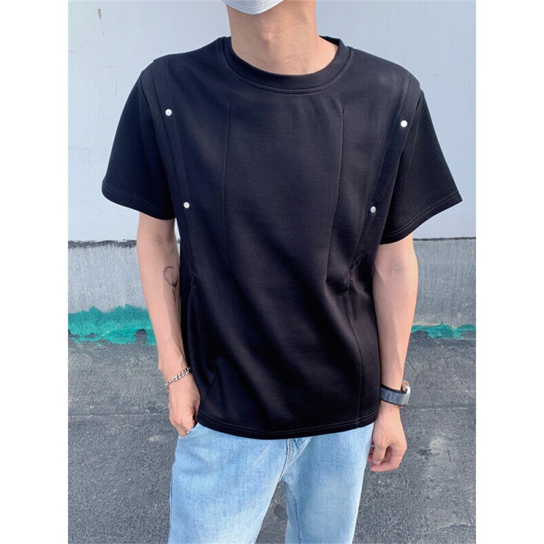 【现货自制】凉感纯色短袖T恤男夏季半拉链立领polo衫T06024P40,男装Polo衫,星座1004（原星座815-3）