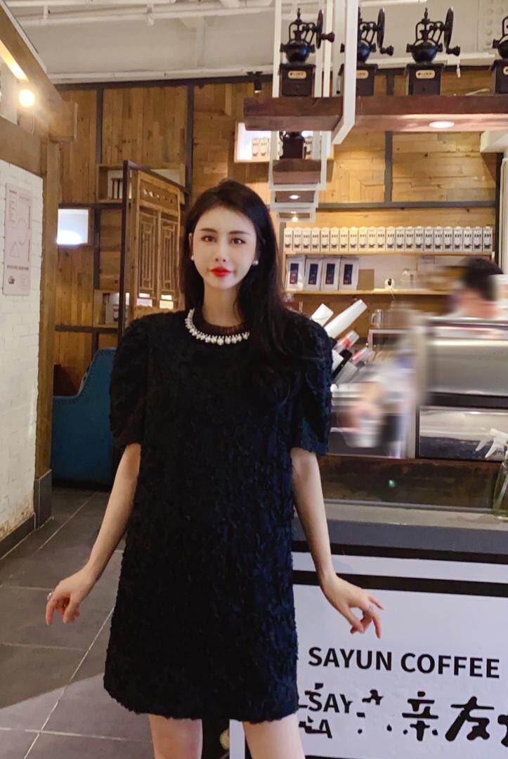 重工珍珠花艺连衣裙，女装连衣裙，柏多伊俪