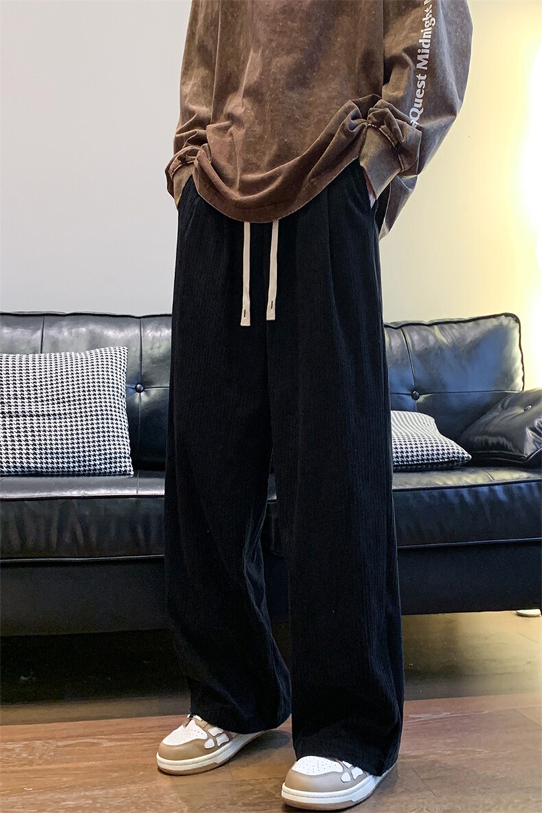 8XL-M特大码秋季新款垂感休闲裤男宽松直筒裤男裤拖地裤K943P40,男装休闲裤,电商D206-1